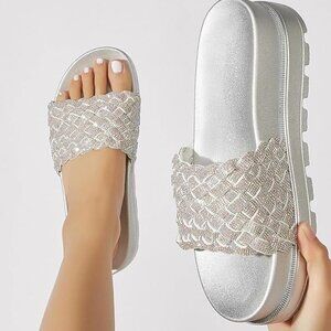 Platform silver sandals